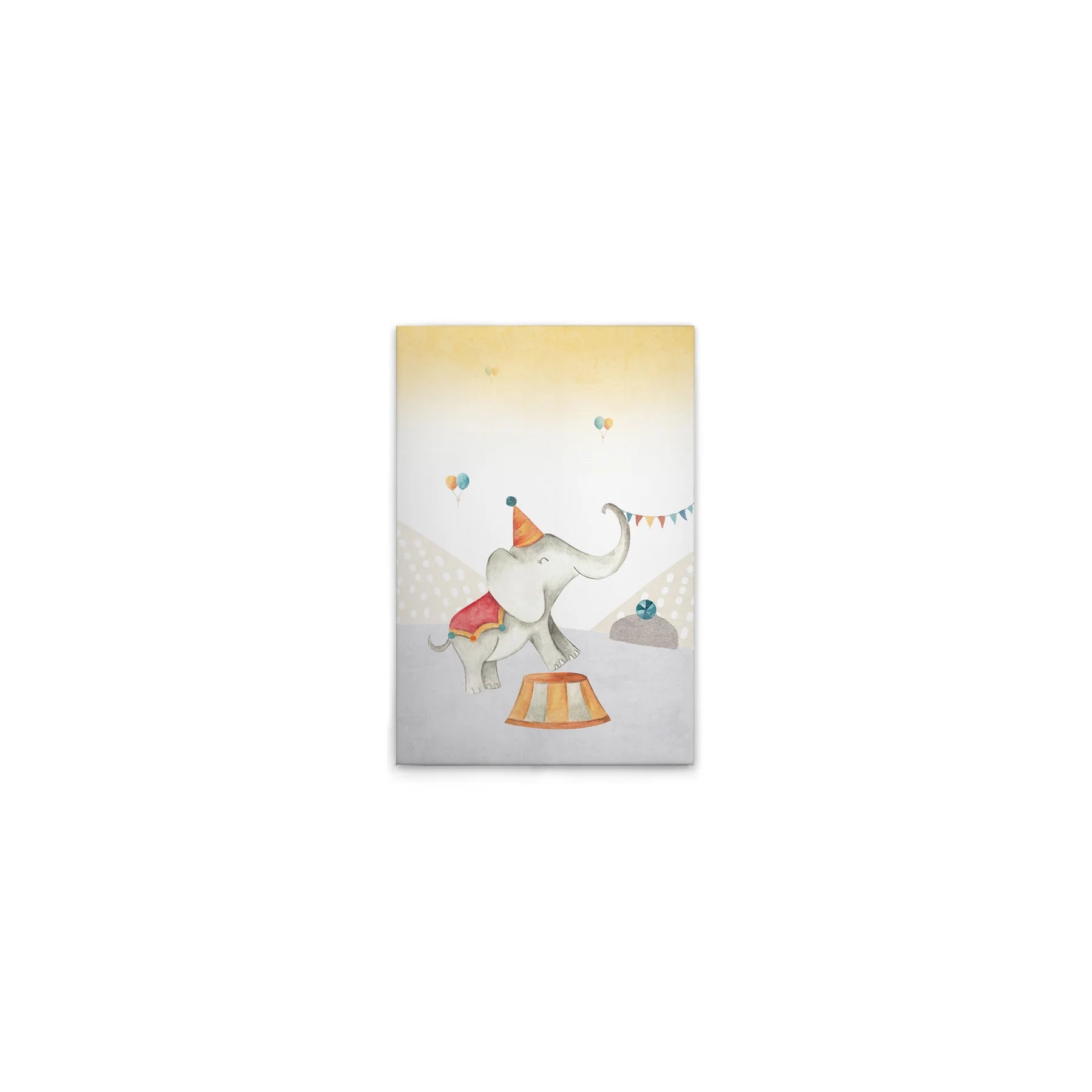 Made In Germany - Home Decor Canvas Picture Circus Elephant Nursery - Wall Mural In Colourful And Beige - Stretcher Frame Art