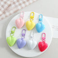 Cute Colorful Chubby 3D Acrylic Heart Keychain Ornament Shaped Keychains Resin Pendant Charms for Key Chains purple Gifts Womens