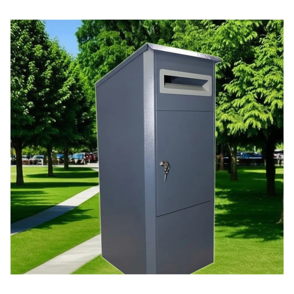 Custom Made Stylish Waterproof Anti-Rust Galvanized Steel Freestanding Parcel Drop Box for Post Delivery