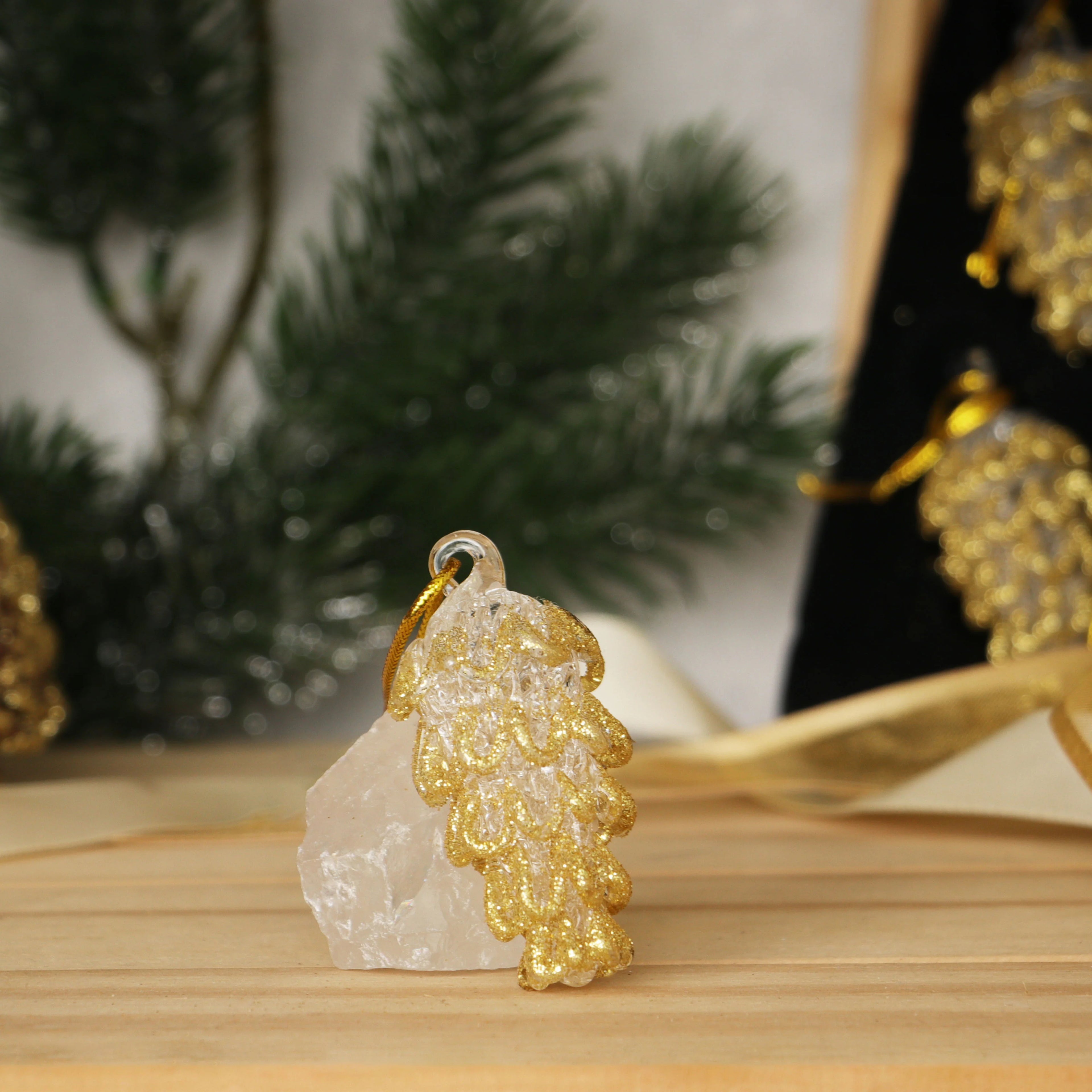 Hot Selling Christmas Ornament Sleigh Ball Tree Garland Family Set Glass Etched Custom Stair High Quality 300mm Diameter Gift