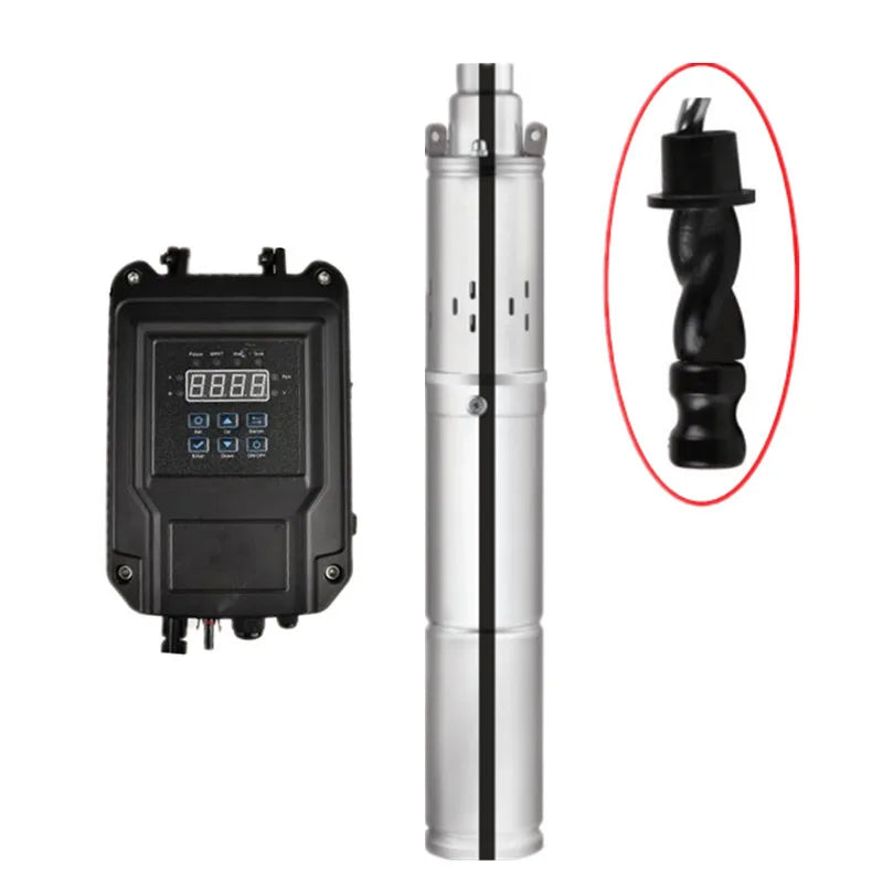 RANKING SPX-48-140 DC Brushless Solar Power Submersible Stainless Steel Screw Pump  Deep Well Pump  140m Head MPPT Controller