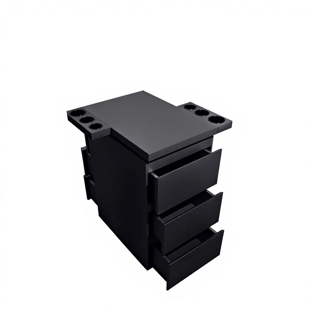 Stainless Steel Pipe Support Rolling Cart Stainless Steel Tool Cabinet Cart Metal Salon Trolley Double-sided Storage