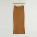 Fashion Women Spring Summer Knitted Skirt Women Small Casual High-Waisted Mid-Length Soild Color A-Line Sweet Casual Knit Skirt