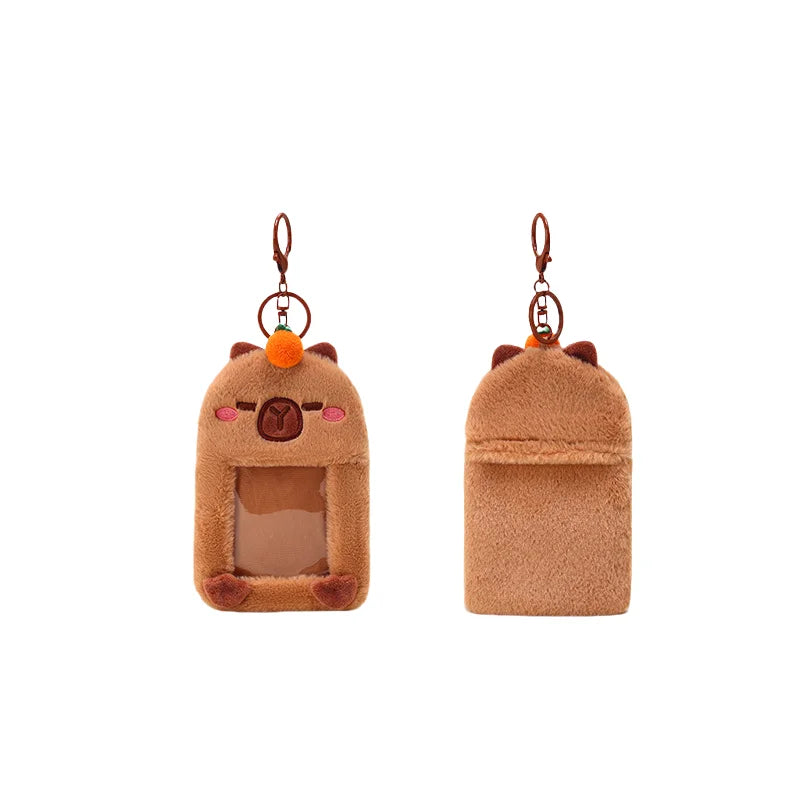 2025 Original Kapybara Plush Card Bag Keychain Pendant Creative Small Doll Gift Wholesale