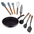 PIXEL Chef Saucepan Set (24x4.5cm) - Pressed Aluminum + 3-Piece PBT Kitchen Utensil Set + 5-Piece Silicone Kitchen Utensil Set