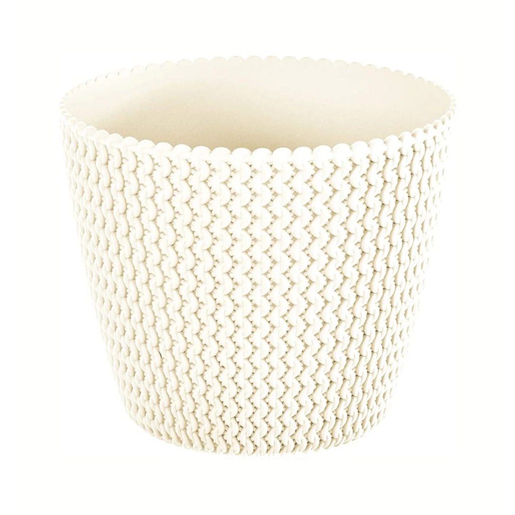 Prosperplast Splofy 5L round plastic flower pot in cream color 21.8 x 18.4 cm