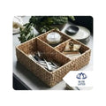 Handcrafted water hyacinth storage tray basket ideal for holding snacks keys or toiletries From Blue Lotus Vietnam