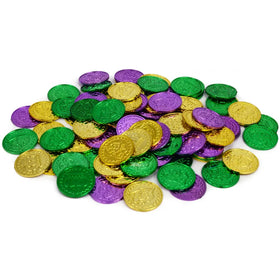 Mardi Gras Eco-Friendly Decorative Plastic Coins Purple Green Gold 25 Pieces
