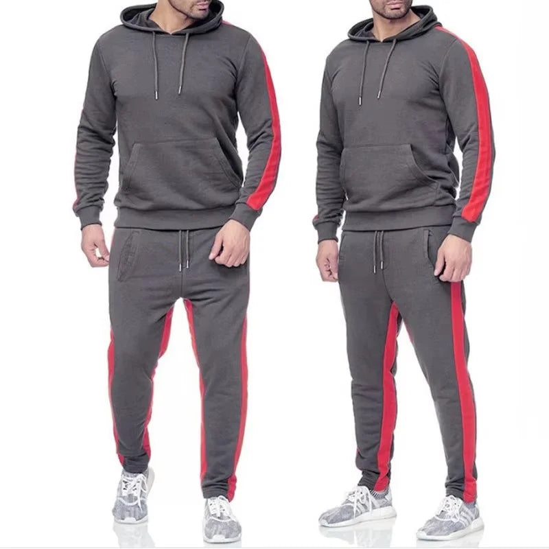 Custom Fall Sports 2-Piece Breathable Men's Gym Training Tracksuit with Custom Logo and Jogger Hoodie Set