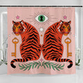 Decorative Bath Shower Curtain 2025 Waterproof Bathroom Curtain Cute Tigers with Eye of Providence Shower Curtain Wtih Hook