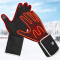 Men's 7.4V 2200mAh Rechargeable Battery Thin Heated Gloves Liners Touchscreen Compatible Full Finger Hook Loop Closure Lycra