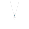 925 Sterling Silver Fine Pendant Necklace with Blue Agate Angel Design DSALK1001 Turkey