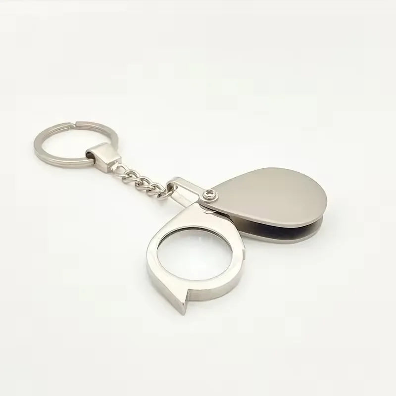 Hot Mini Portable Folding 10X Magnifying Pocket Jewelry Magnifying Glass Loupe Travel Pocket Camping 10 Times Magnifier Keychain