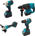 4 in 1 Brushless Cordless Power Tool Set Lithium Battery Impact Wrench Angle Grinder Hammer Drill