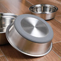 Wholesale Portable Outdoor Large Capacity Pet Bowl Eco-Friendly Anti-Slip Stainless Steel Rust Resistant Dog Bowl Silicone MegaBDM