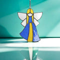 Elegant Handcrafted Art Deco Stained Glass Ornaments with Metal Frame-Vibrant Hanging Decorations for Interiors