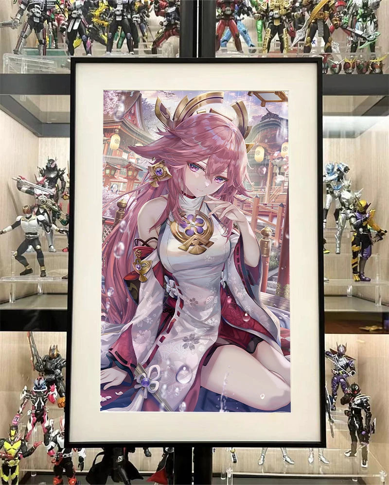 Museum-Quality Customized Black Wood Photo Frame UV-Printed A1A2A3A4 Poster Picture Animation Desktop Stand Wall Hanging Frame