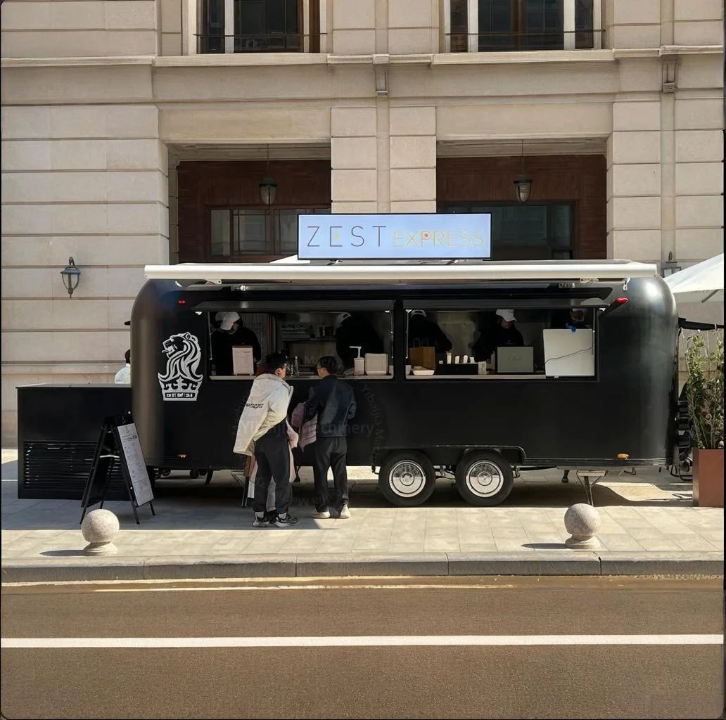 20ft Stainless Steel Food Truck Trailer Full Kitchen Mobile Hotdog Cart Pizza BBQ Setup Restaurant-Grade Mobile Bar 200 Units