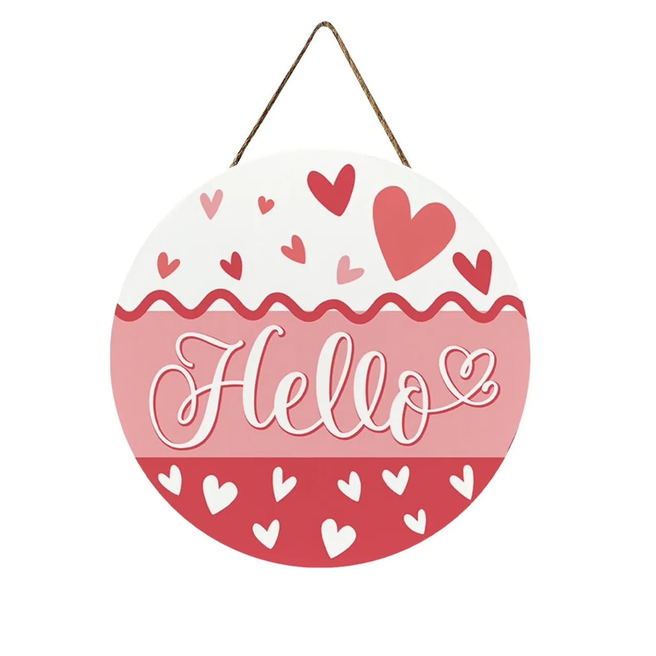 JUXINDA 2026 Valentine's Day Pink Door Hanging Wooden Heart-Shaped Wall Hanging Door Decoration Romantic Valentine's Day