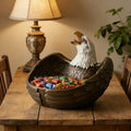 American Style Vintage Eagle Resin Serving Tray Realistic White Head and Feathers Spacious Wing Bowl for Candy Display