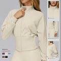 Lanyu Women's Plus Size Stand-Up Collar Jacket Windproof Zipper Sweatshirt Running Outdoor Gym Active Polyester/Cotton Fall