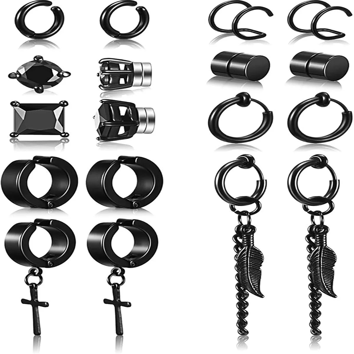 9pairs Set Ready Stock Korean Style No-Piercing Ear Clips Unisex High-End Ear Cuffs Wholesale MegaBDM