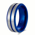 POYA Fashion Jewelry Wholesale Tungsten Rings for Men 8mm Width Top Quality Strip Beveled Edges Wedding Ring Jewelry