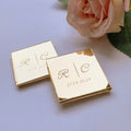 Personalized Wedding Chocolate Favors with Luxury Gold Silver Glass Box Custom Plexi Mirror Tags Wedding Gifts for Guests