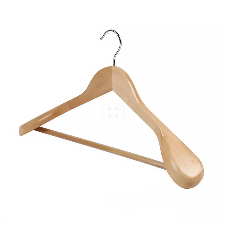 45 CM Luxury Natural Wood Single-Tier Mens Jacket Coat Hanger for Wardrobe with Personalized Design