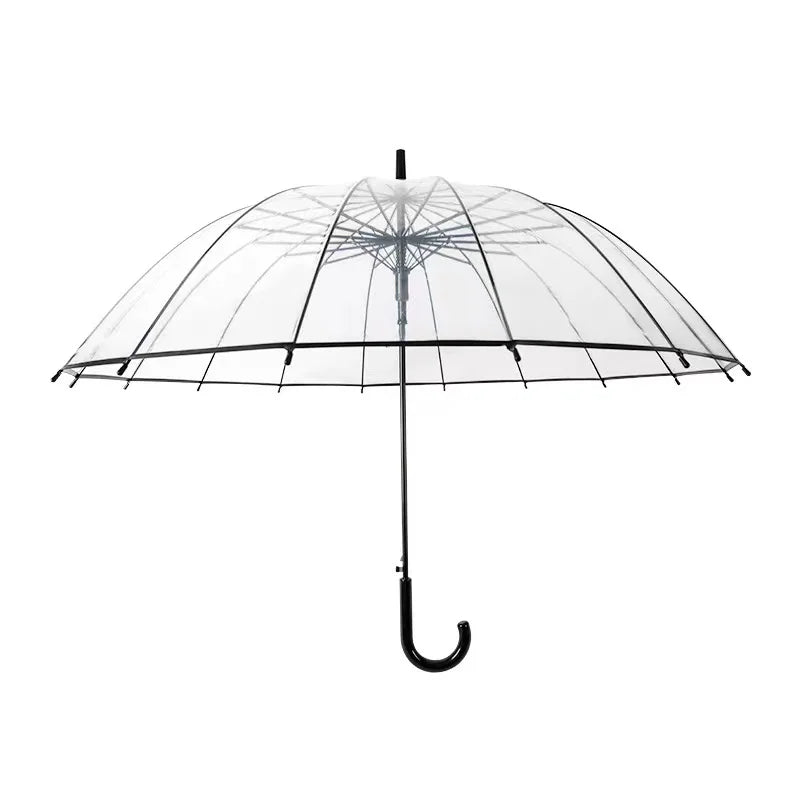 Good Quality Straight Clear Transparent Umbrellas 16k Pvc Umbrella for Outdoor