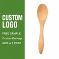 Wholesale Custom Logo Bamboo Mini Spoon Eco Friendly Disposable Wooden Spoons for Honey Coffee Soup and Coconut Oil