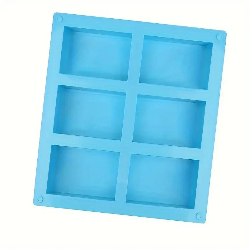 6 Cavity Rectangular Silicone Soap Mold Perfect for DIY Crafts Soap Making Cupcakes Muffins Puddings and Ice Cubes
