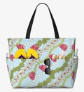 Wholesale Large Capacity Foldable Travel Bag Hawaiian Island Puakenikeni Design Custom Waterproof Beach Tote Bag