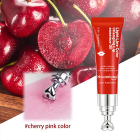 HALORINNA Anti Fine Lines Magic Color Changing Lip Oil 10ml Cherry Pink Moisturizing Plumping Repairing Serum Oil for Lip Care