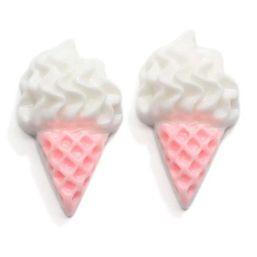Hot Selling Kawaii 24MM Resin Doll House Food Flatback Cabochons Pink White Phone Decoration and DIY Scrapbooking Accessories