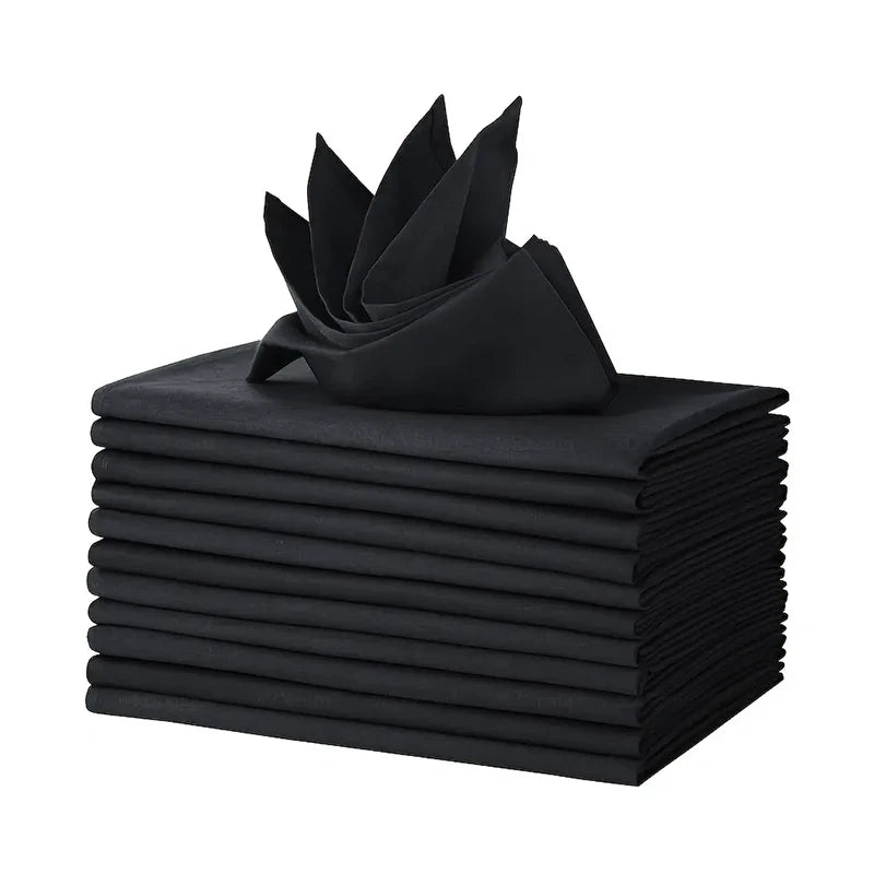 Wholesale 16*16 Inches Square Handmade Cloth Napkins Customizable Wrinkle Wash Resistant Reusable for Party Restaurant