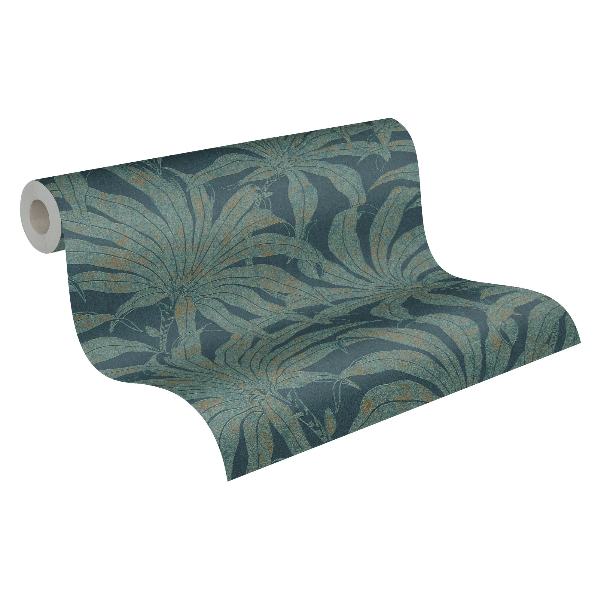 Made in Germany Modern Design Wallpaper Rolls Plants Petrol Gold Blue Non Woven Vinyl Jungle Walls 1005 X 053 m for Hall