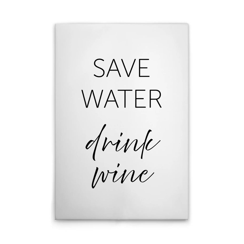 Modern Hanging Wall Mural-Safe Water Design in White/Black Canvas on Stretcher Frame Made in Germany for Wedding Decor