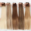 Super Double Drawn Remy Natural Indian Hair Weft High Quality Bone Straight Raw Hair Extensions Double Weft Hair Weaving