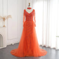 Jancember SZ222 Elegant V-neck Long Sleeve Evening Party Women's Dresses