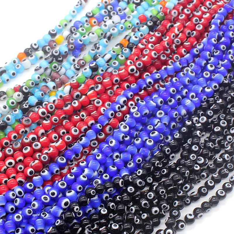 Evil Colored Eyes Round Glass Beads Jewelry Making Pendant Necklace Bracelet Accessories