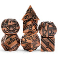 Stripe Metal Dice Set 7 PCS Zinc Alloy 16mm DND Dice for Dungeons & Dragons (Copper)