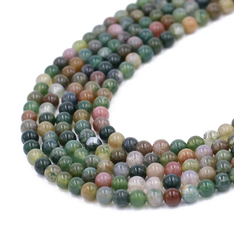 Factory Wholesale Indian Agate Beads Natural 4mm 6mm 8mm 10mm Crystal Onyx Loose Strands for Jewelry Making
