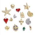 Copper Zircon Sea Ocean Charms Gold Plated Snail Shell Starfish Heart Pendant for DIY Necklace Earrings Jewelry Findings