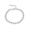Wholesale Fine Jewelry Princess Cut Zircon Classic Party Gift 925 Sterling Silver Ball Bead Chain Bracelet