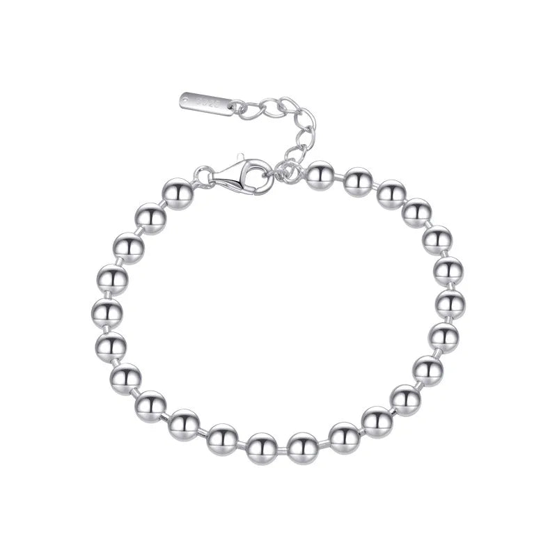 Wholesale Fine Jewelry Princess Cut Zircon Classic Party Gift 925 Sterling Silver Ball Bead Chain Bracelet