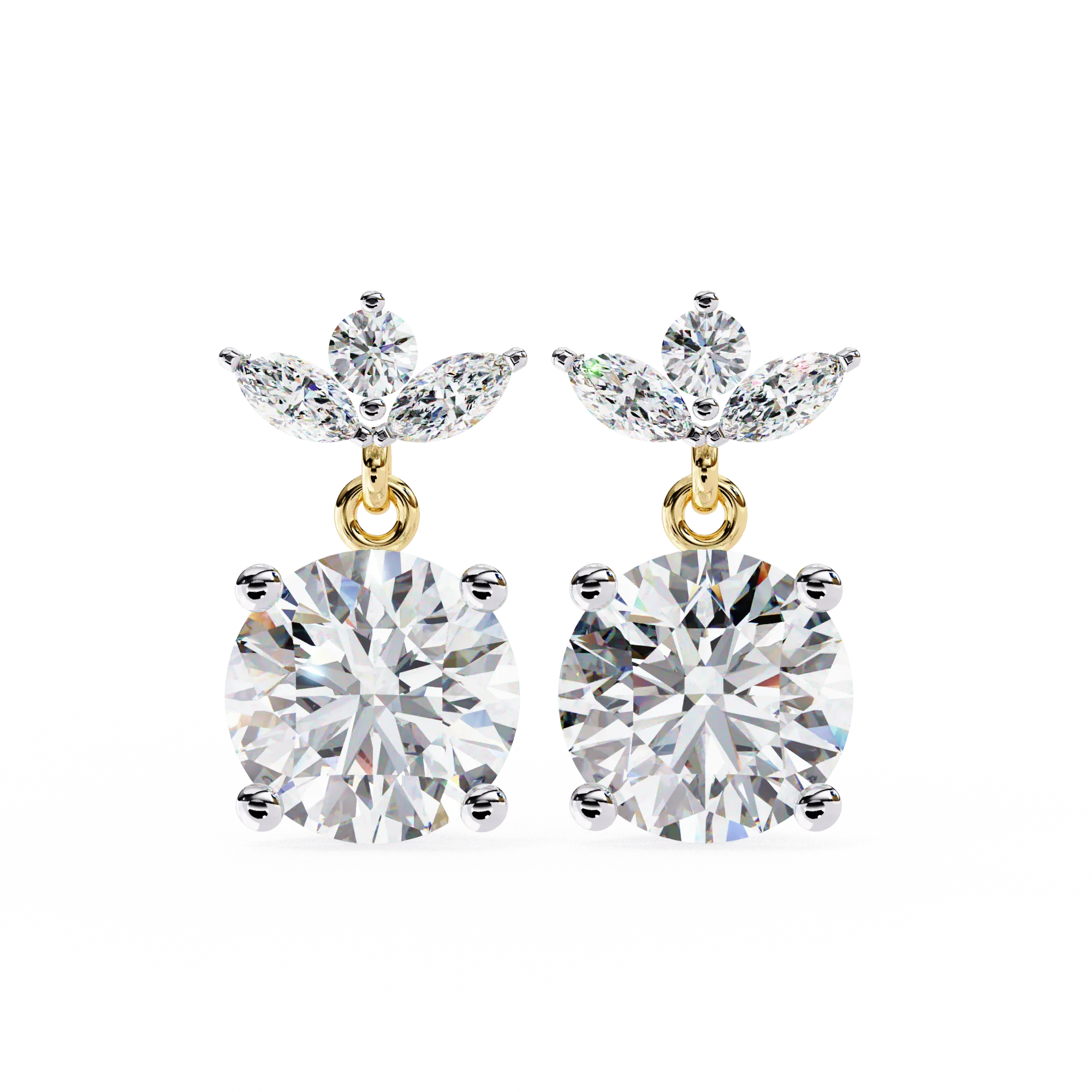 Customizable 14K White Rose Gold Lab Grown Diamond Luxury IGI Certified Drop Earrings Charming Jewelry for Women
