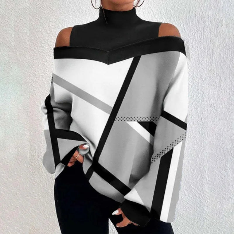 2025 New Trendy Spring Women's Drop - Shoulder Design Lantern - Sleeve Printed Sweatshirt