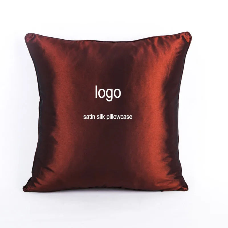 100% Imitated Silk Pillow Case Satin Silk Solid Cushion Cover for Home Decor Sofa Chair 40x40cm Pillowcase