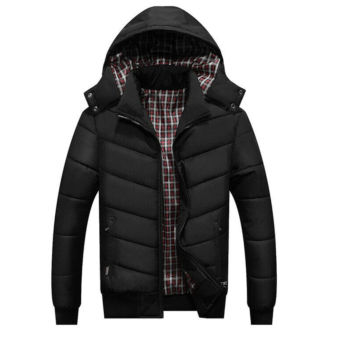 Men's Ultra Lightweight Puffer Jacket Winter Hooded down Packaway with Plus Size Feature Ultra Warm